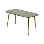 Fifties Rockabilly Salontafel Glas Conische Gouden Poten 90cm thumbnail 13