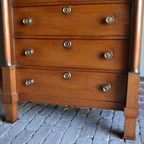 Prachtige Antieke Eiken Empire Chiffoniere, Ladekast, Inclusief Bezorgen. thumbnail 4