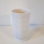 50's Vintage Bloempot Hoge Grijs Witte Retro Pot thumbnail 3