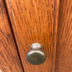 Eiken Bijzettafel - 1 Deurs Kastje 69 Cm Hoog, 62 Cm Breed thumbnail 2