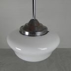 Art Deco Hanglamp Met Witte Kap, Jaren 30 thumbnail 13