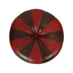 Ronde Vintage Poef Bruin Rood Tweekleurig Skai Sixties thumbnail 6