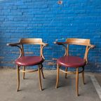 2 Art Nouveau Bentwood Chairs Thonet Stijl thumbnail 4