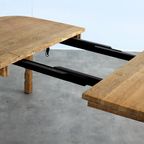 Brutalist Eettafel | Vintage Tafel | Eiken | Verlengbaar thumbnail 6
