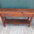 Robuuste Teak Houten Side Table Haltafel Landelijke Sidetable thumbnail 7