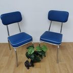 Vintage Mid Century Chroom En Skai Buizen Stoelen thumbnail 3