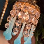 2 Beschikbaar Vintage Murano Opaline Blauwe Tafellampje thumbnail 4