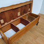 Vintage Franse Houten Klep Bank Halbank Eetkamerbank 109 thumbnail 13