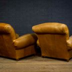 Set Of Leather French Clubchairs thumbnail 5