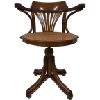 Thonet Stijl Webbing Bureaustoel (kapiteinsstoel, In Hoogte Verstelbaar)) thumbnail 2