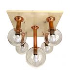 Zeldzame Plafondlamp Met 5 Glazen Bollen, Jaren 70, Ott International thumbnail 2