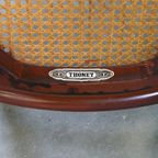 Originele Set Van 8 Hoge Vintage Donkerbruine Bentwood Thonet Stoelen Model “Lange Jan/ Long John thumbnail 22