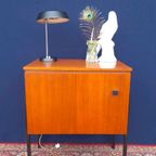Retro Vintage Kastje, Mini Bureautje, Teak Fineer thumbnail 3