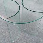 Vintage Postmodern Glazen Bijzettafel, Rond thumbnail 6