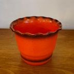Vintage Bloempot Bloempotje Potje Oranje Jaren 70 thumbnail 9