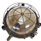 Industriële Gietijzeren Kooilamp - Muurlamp - Buitenlamp - Gal - Frankrijk - 50's thumbnail 7