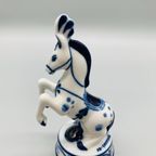 Gzhel Circuspaard Decoratie Blauw/wit thumbnail 7