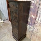 Oude Teakhouten Ladenkast, Apothekerskast, Archiefkast thumbnail 5
