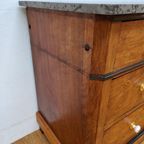 Vintage Frans Dressoir Commode Ladekast Badkamermeubel Met Marmer Blad 811 thumbnail 10