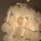 Opaline Capiz Parelmoer Vintage Schelp Hanglampen Meerdere Beschikbaar thumbnail 14