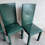 Set Fo 4 Arcadia Green Leather Chairs By Paolo Piva For B&B Italia thumbnail 3