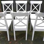 Mooie Set Van 5 Witte Stoelen thumbnail 9