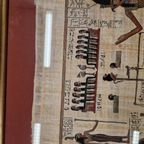 Vintage Ingelijste Papyrus Tekening Egypte Schilderij thumbnail 2