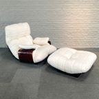 Marsala Lounge Stoel Met Poef Door Michel Ducaroy Voor Ligne Roset, 1970 thumbnail 3