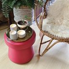 Vintage Poef Rood Skai In Vorm Van Paddenstoel thumbnail 5