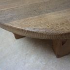 Brutalist Wabi-Sabi Ronde Eikenhouten Salontafel, Nederland 1960'S thumbnail 8