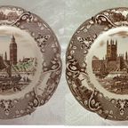 2x Vintage Old Britain Castles Bruin Veelkleurig Door Johnson Brothers thumbnail 7