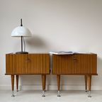 Vintage Set Teak Houten Nachtkastjes thumbnail 6