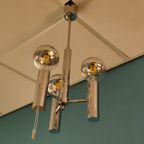 Vintage Hustadt Leuchten Hanglamp Plafondlamp Chrome thumbnail 4