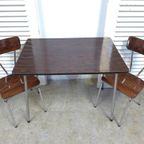 Prachtige Set Van 4 Vintage Retro Formica Stoelen thumbnail 15
