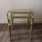 Messing Met Glazen Mimi Set Nesting Tables thumbnail 13