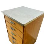 Vintage Mini Houten Ladekast Met Formica Blad thumbnail 2