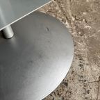 Sculptural Modern Side Table And Magazine Rack With Glass Top thumbnail 8