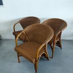 Vintage Jaren 70 Rohé Design Rotan/pitriet Fauteuil/stoel(en) thumbnail 2