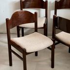 4 Donkerbruine Vintage Stoelen Jaren 70 thumbnail 3