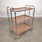 Vintage Opvouwbare Serveer Trolley thumbnail 2