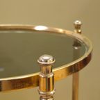 Vintage Barcart Serveerwagen Trolley Bijzettafel Messing thumbnail 5