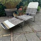 Vintage Opvouwbare Lounge Stoel Zwembad Vinyl thumbnail 6