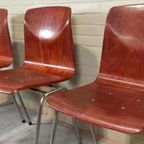 Set Van 4 Vintage Pagholz Stoelen, Elmar Flötotto thumbnail 13