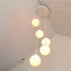 Vintage Cascade Hanglamp Met Wit Glazen Bollen, Minimalistisch Jaren 80 thumbnail 10