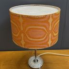 Round Table Lamp With Orange Shade 1960S thumbnail 3