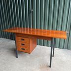 Vintage Teak Bureau Met Verlengbaar Blad Van Hmf thumbnail 5
