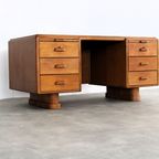 Art Deco Bureau | Desk | Eiken | Jaren 40 thumbnail 3