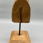 Vintage Groot Houten Hoofd Paard Op Sokkel thumbnail 5