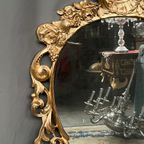 Antieke Houten Spiegel In Rococostijl. thumbnail 5