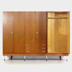 Grote Vintage Mid Century 6-deurs Kledingkast In Teak, 1960s thumbnail 3
